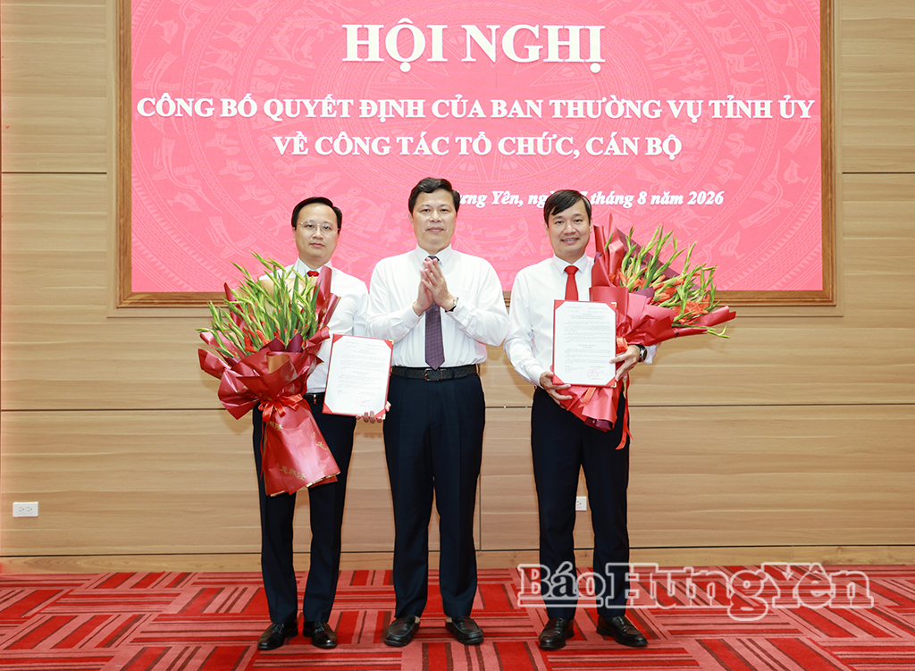 Công bố các quyết định của Ban Thường vụ Tỉnh ủy về công tác tổ chức, cán bộ