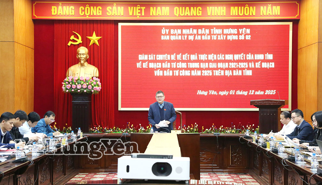 Ban Kinh tế - Ngân sách HĐND tỉnh giám sát tại Ban Quản lý dự án đầu tư xây dựng số 2