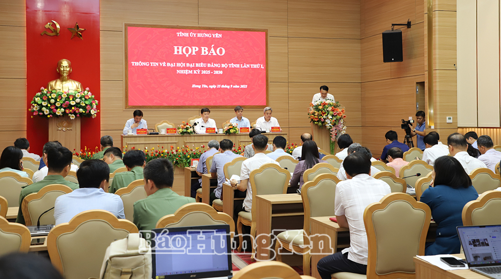 Đại hội đại biểu Đảng bộ tỉnh Hưng Yên lần thứ I, nhiệm kỳ 2025 - 2030 diễn ra trong 2 ngày 2-3/10/2025