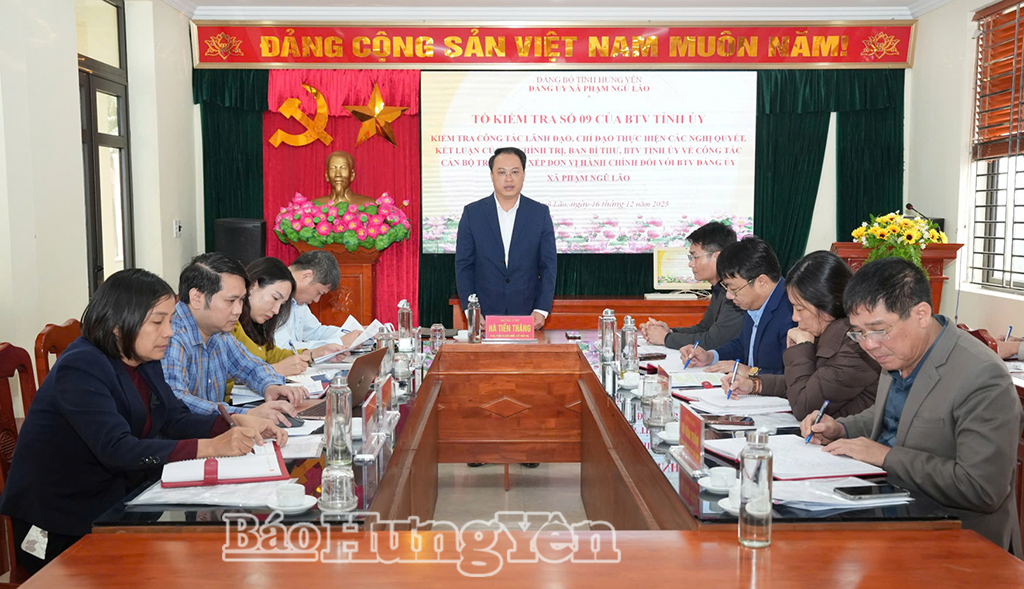 Kiểm tra việc lãnh đạo, chỉ đạo thực hiện các nghị quyết, kết luận về công tác cán bộ trong sắp xếp đơn vị hành chính