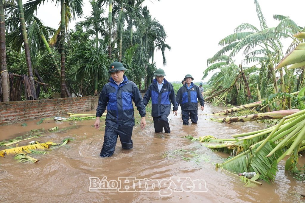 Đồng chí Phó Bí thư Thường trực Tỉnh ủy, Chủ tịch HĐND tỉnh Trần Quốc Toản kiểm tra công tác ứng phó với mưa, lũ tại một số địa phương