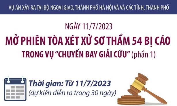 Xét xử sơ thẩm 54 bị cáo trong vụ 'chuyến bay giải cứu'